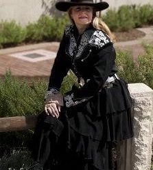 Scully Leather Company Ladies' Women's Vintage Western Shirt Collection: Scully Gunfighter Black & Silver