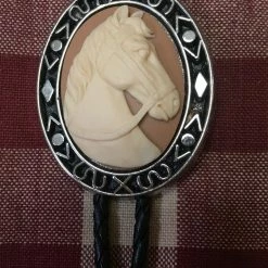 Rockmount Ranch Wear Accessory: Horse Cameo Bolo Necktie Ladies' 7 Rockmount Ranch Wear Accessory: Horse Cameo Bolo Necktie Ladies'