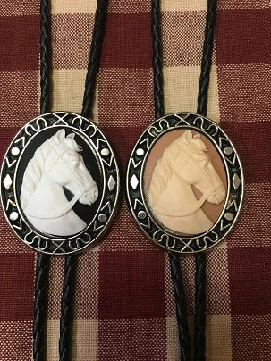 Rockmount Ranch Wear Accessory: Horse Cameo Bolo Necktie Ladies' 3 Rockmount Ranch Wear Accessory: Horse Cameo Bolo Necktie Ladies'