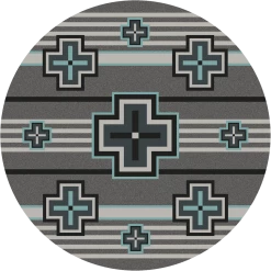 American Dakota Textiles Decor Trader Collection: Bounty Turquoise Area Rugs
