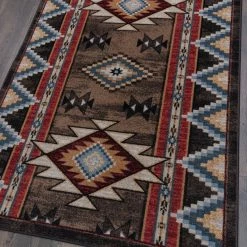 American Dakota Textiles Decor Voices Collection: Bow Strings Brown Area Rugs