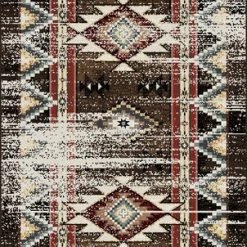 American Dakota Textiles Voices Collection: Bow Strings Distressed Area Rugs Decor
