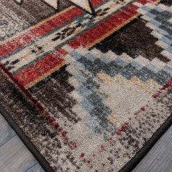 American Dakota Textiles Voices Collection: Bow Strings Distressed Area Rugs Decor