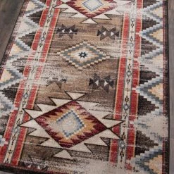 American Dakota Textiles Voices Collection: Bow Strings Distressed Area Rugs Decor