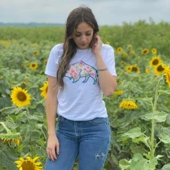 Ladies' Original Cowgirl Clothing T-Shirts: Buffalo Rose Spots