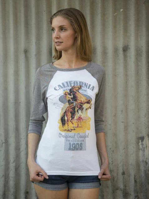 Original Cowgirl Clothing T-Shirts: Baseball California Cowgirl Ladies' 3 Original Cowgirl Clothing T-Shirts: Baseball California Cowgirl Ladies'