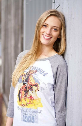 Original Cowgirl Clothing T-Shirts: Baseball California Cowgirl Ladies' 4 Original Cowgirl Clothing T-Shirts: Baseball California Cowgirl Ladies'