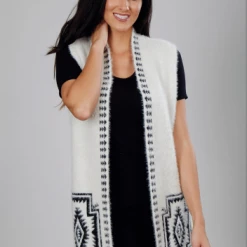 Venario Inc Women's Venario Sweater: Vest Callie Southwestern Design Ladies'