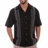 Scully Leather Company Men's Farthest Point Collection Shirt: Short Sleeve Calypso Black Tan