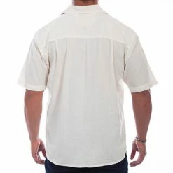 Scully Leather Company Men's Farthest Point Collection Shirt: Short Sleeve Calypso Ivory