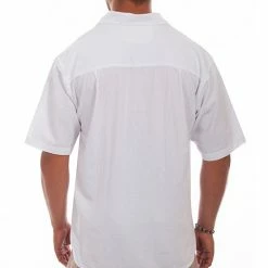 Scully Leather Company Men's Farthest Point Collection Shirt: Short Sleeve Calypso White
