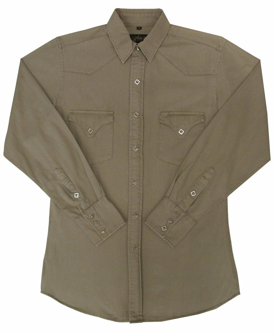 White Horse Apparel Men's Western Shirt: White Horse Canvas Solid 4 White Horse Apparel Men's Western Shirt: White Horse Canvas Solid