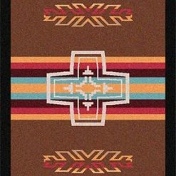 American Dakota Textiles Trader Collection: Canyon Cross Sunset Area Rugs