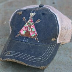 Ladies' Original Cowgirl Clothing Cap: Teepee Wild And Free
