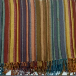 Rhonda Stark Italian Acrylic Collection: Shawl Serape Stripe Carnival, Fringe Ladies'