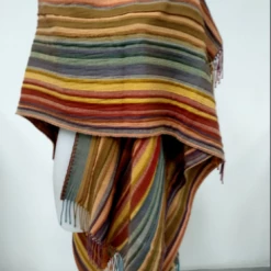 Rhonda Stark Italian Acrylic Collection: Shawl Serape Stripe Carnival, Fringe Ladies'