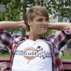 Men's M&P Speed Shop T-Shirt: GULF Checkered Flag