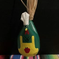 Candi John Folk Art Navajo Hand Carved Small Chef Chicken Decor