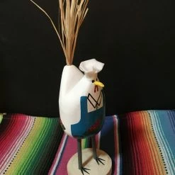 Candi John Folk Art Navajo Hand Carved Small Chef Chicken Decor