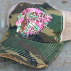 Original Cowgirl Clothing Cap: Chief Rose Print Camo Ladies'