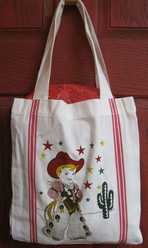 OutWest Shop Little Cowboy Flour Sack Tote Made In The USA For Home 3 OutWest Shop Little Cowboy Flour Sack Tote Made In The USA For Home