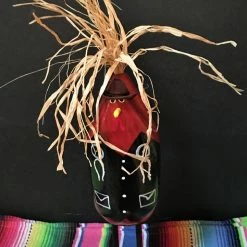 Edith Herbert John Decor Folk Art Navajo Hand Carved Medium Standing Chicken Cowboy