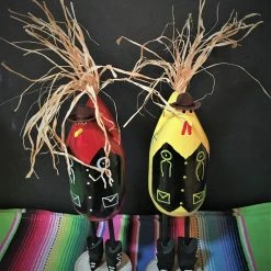 Edith Herbert John Decor Folk Art Navajo Hand Carved Medium Standing Chicken Cowboy