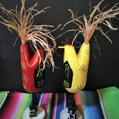 Edith Herbert John Decor Folk Art Navajo Hand Carved Medium Standing Chicken Cowboy