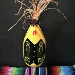 Edith Herbert John Decor Folk Art Navajo Hand Carved Medium Standing Chicken Cowboy