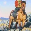TXLC Custom Tile Western Art Tile: Artist Terri Kelly Moyers "Cowgirl"