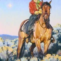TXLC Custom Tile Western Art Tile: Artist Terri Kelly Moyers "Cowgirl"