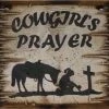 OutWest Shop Decor Wall Sign Faith: Cowgirl's Prayer