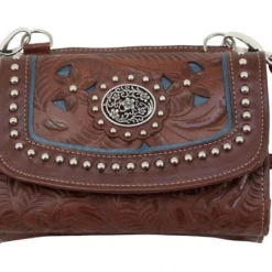 American West Handbags American West Handbag Lady Lace Collection: Leather Western Crossbody Wallet