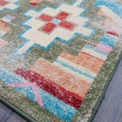 American Dakota Textiles Trader Collection: Shake Your Shawl Bright Distressed Area Rugs