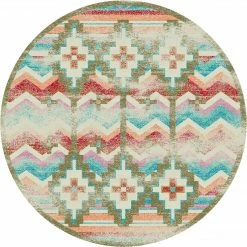 American Dakota Textiles Trader Collection: Shake Your Shawl Bright Distressed Area Rugs