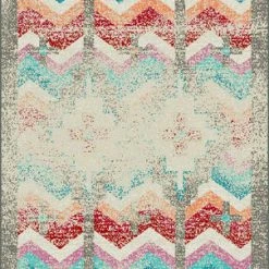 American Dakota Textiles Trader Collection: Shake Your Shawl Bright Distressed Area Rugs