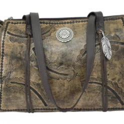 American West Handbags American West Handbag Sacred Bird Collection: Leather Zip Top Tote Ladies'