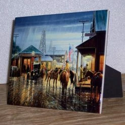 TXLC Custom Tile Made In The USA For Home Western Art Tile: Artist Jack Sorenson "Unscheduled Flight" 13 TXLC Custom Tile Made In The USA For Home Western Art Tile: Artist Jack Sorenson