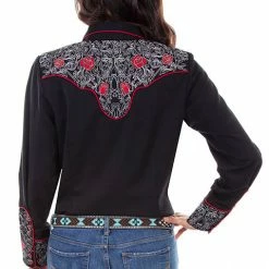 Scully Leather Company Women's Vintage Western Shirt Collection: Scully Embroidered Roses Ladies'