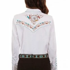 Scully Leather Company Women's Vintage Western Shirt Collection: Scully Dream Weaver White