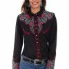 Scully Leather Company Women's Vintage Western Shirt Collection: Scully Embroidered Roses Ladies'