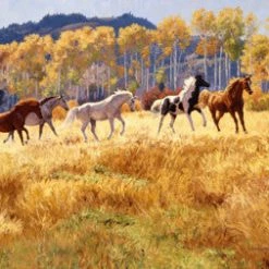 TXLC Custom Tile Western Art Tile: Artist Claire Goldrick "Fall In The Air"