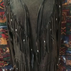 Pat Dahnke Distressed Brown Feathered Fringed Short Jacket 13 Pat Dahnke Distressed Brown Feathered Fringed Short Jacket
