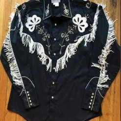 Rockmount Ranch Wear Men's Vintage Western Shirt Collection: Rockmount Fancy Fringe Black