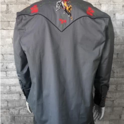 Rockmount Ranch Wear Men's Vintage Western Shirt Collection: Rockmount Embroidered Bronc Grey