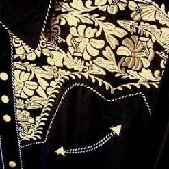 Scully Leather Company Men's Vintage Western Shirt Collection: Scully Gunfighter Black & Gold