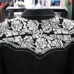 Scully Leather Company Men's Vintage Western Shirt Collection: Scully Gunfighter Black & Silver