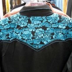 Scully Leather Company Men's Vintage Western Shirt Collection: Scully Gunfighter Black & Turquoise 11 Scully Leather Company Men's Vintage Western Shirt Collection: Scully Gunfighter Black & Turquoise