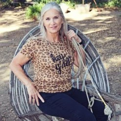 Original Cowgirl Clothing T-Shirts: Hey Y'All Leopard