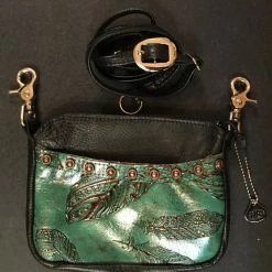 Hip Bag Company Ladies' Hip Bag Side Cellphone Jade Feather Print